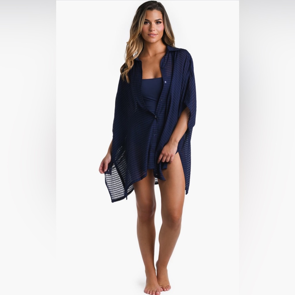 La Blanca Covertible Cover-up Shirtdress, One Size, $98